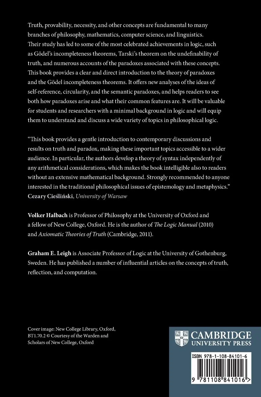 Rückseite: 9781108841016 | The Road to Paradox | Volker Halbach (u. a.) | Buch | Englisch | 2024