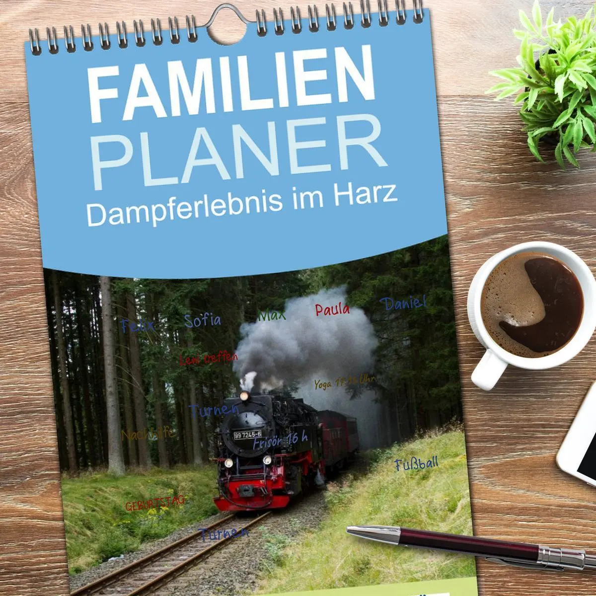 Bild: 9783516521016 | Familienplaner 2026 - Dampferlebnis im Harz mit 5 Spalten...