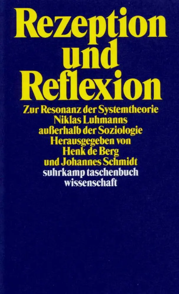 Cover: 9783518291016 | Rezeption und Reflexion | Henk de Berg | Taschenbuch | 514 S. | 2000