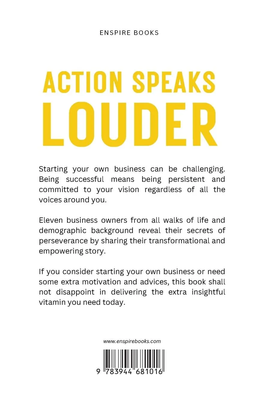 Rückseite: 9783944681016 | Action Speaks Louder | Enspire Books (u. a.) | Taschenbuch | Englisch