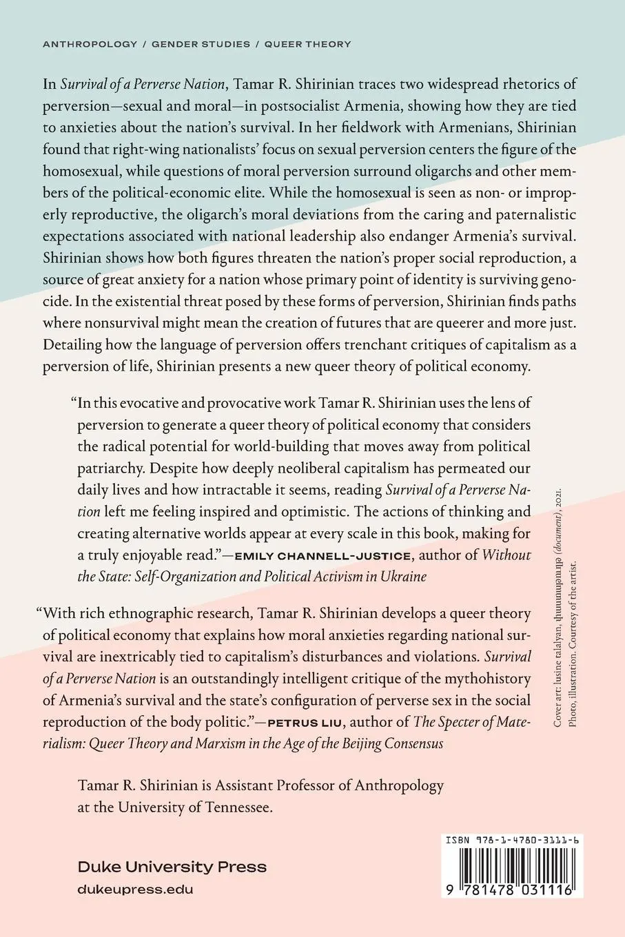 Rückseite: 9781478031116 | Survival of a Perverse Nation | Tamar R. Shirinian | Taschenbuch