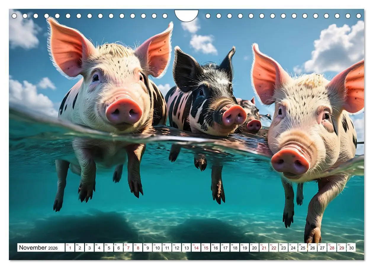 Bild: 9783457351116 | Schwimmende Schweine im Paradies (Wandkalender 2026 DIN A4 quer),...