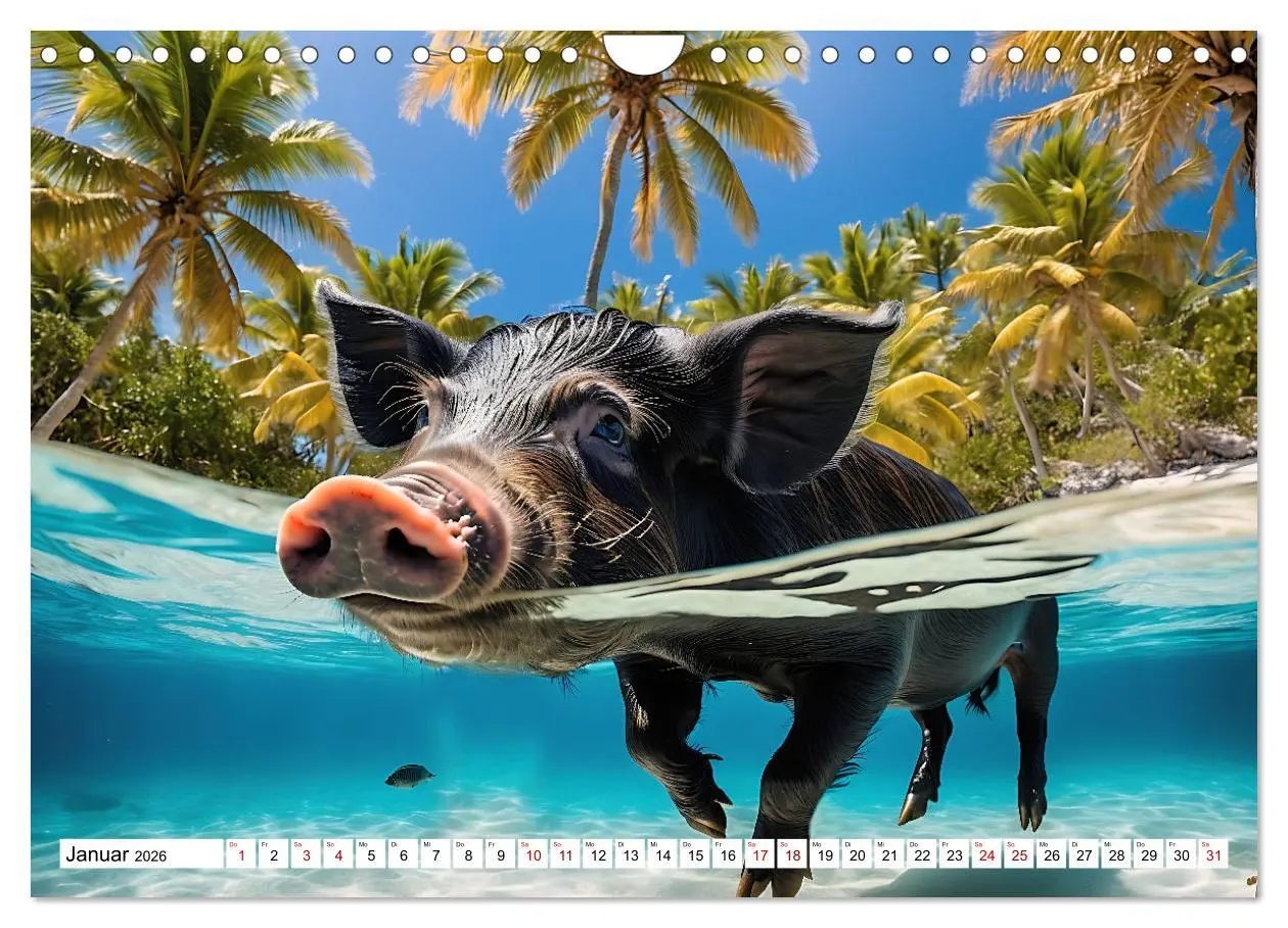 Bild: 9783457351116 | Schwimmende Schweine im Paradies (Wandkalender 2026 DIN A4 quer),...