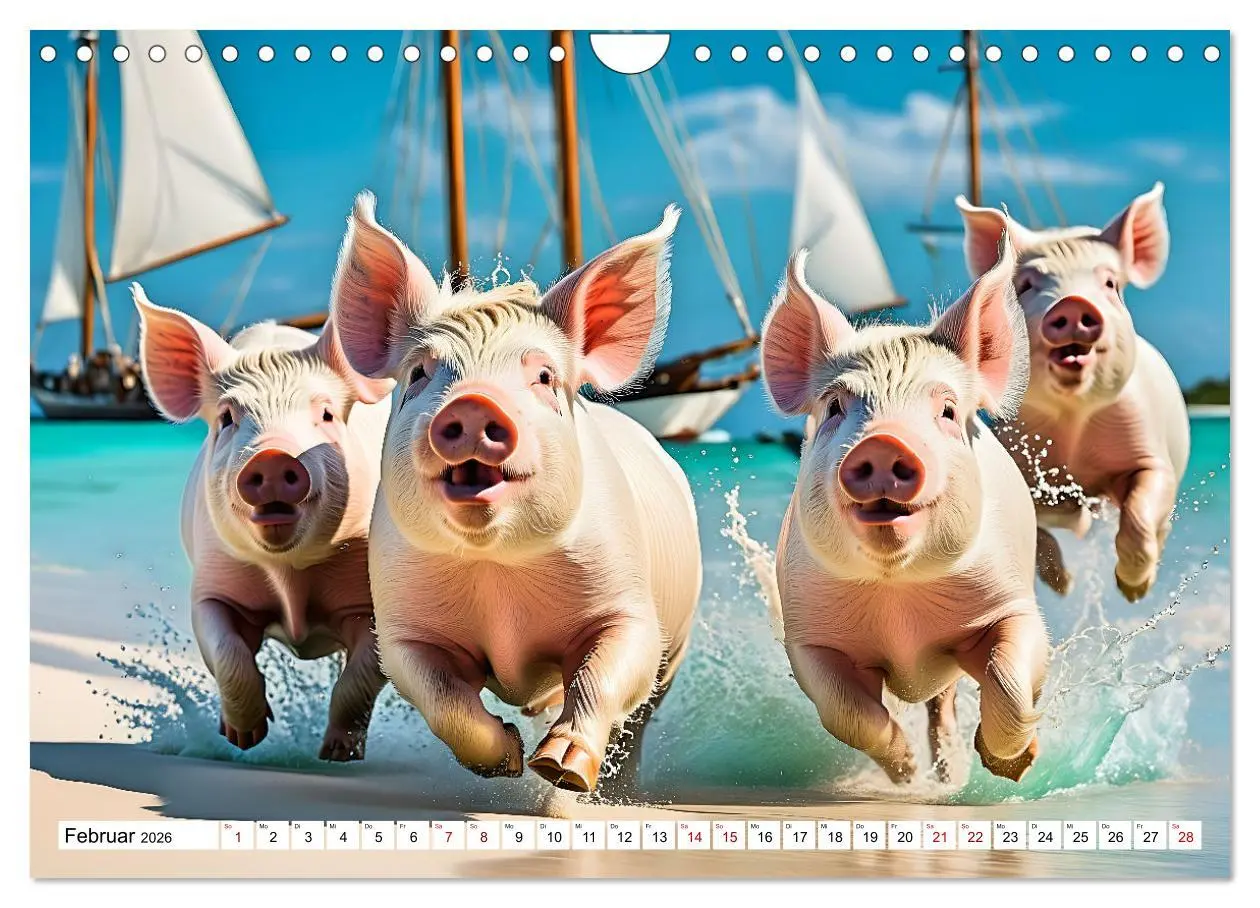 Bild: 9783457351116 | Schwimmende Schweine im Paradies (Wandkalender 2026 DIN A4 quer),...