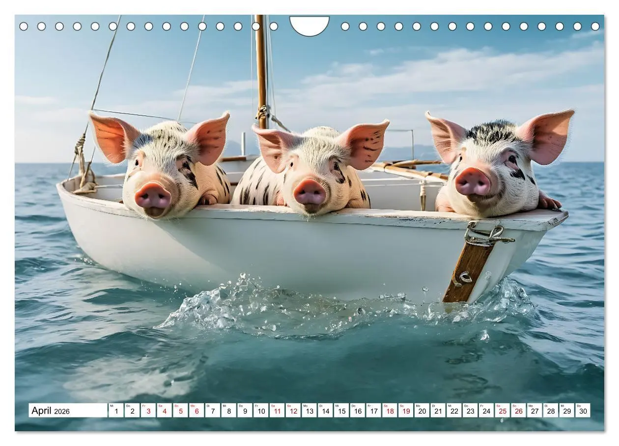 Bild: 9783457351116 | Schwimmende Schweine im Paradies (Wandkalender 2026 DIN A4 quer),...