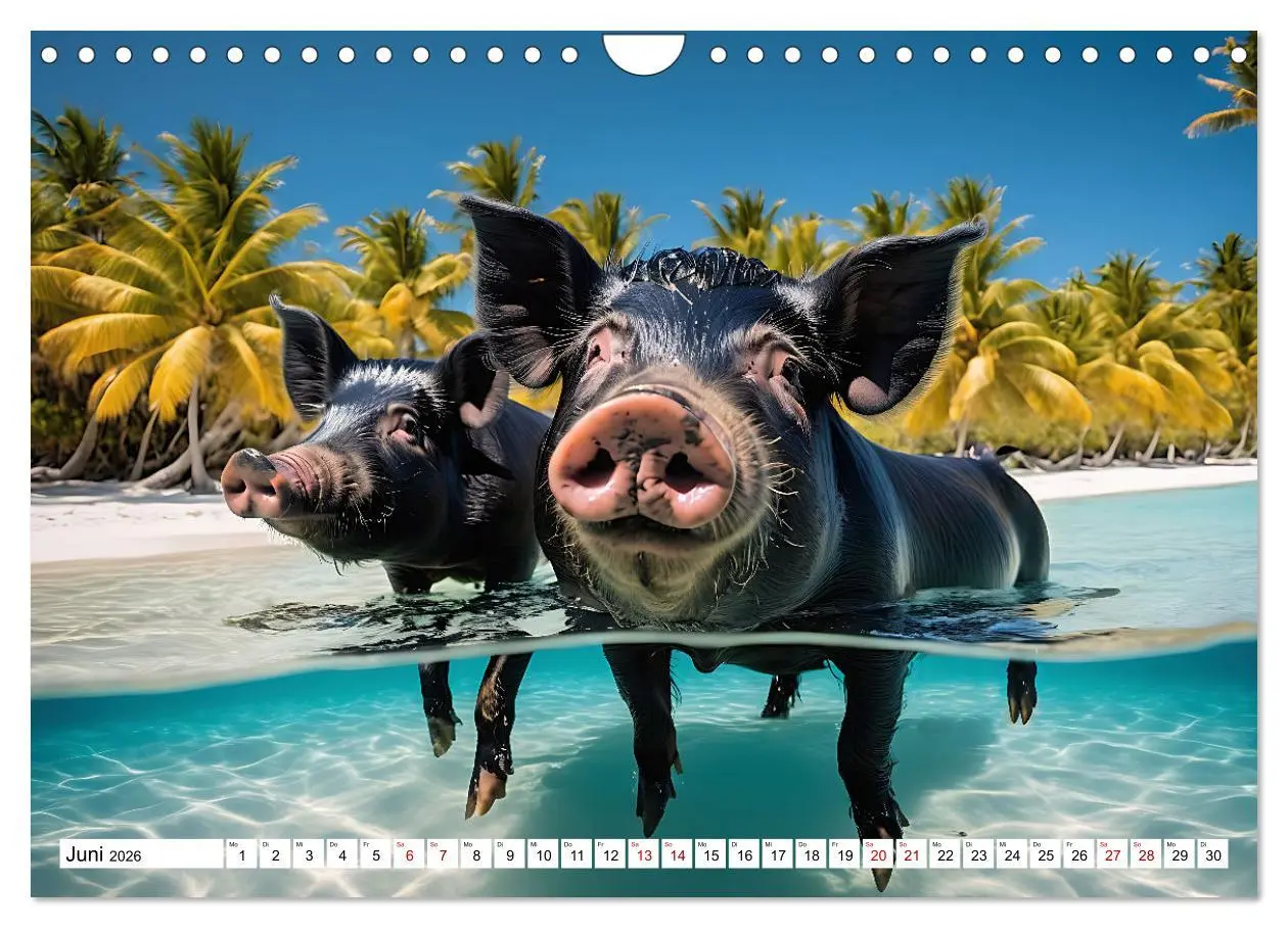 Bild: 9783457351116 | Schwimmende Schweine im Paradies (Wandkalender 2026 DIN A4 quer),...