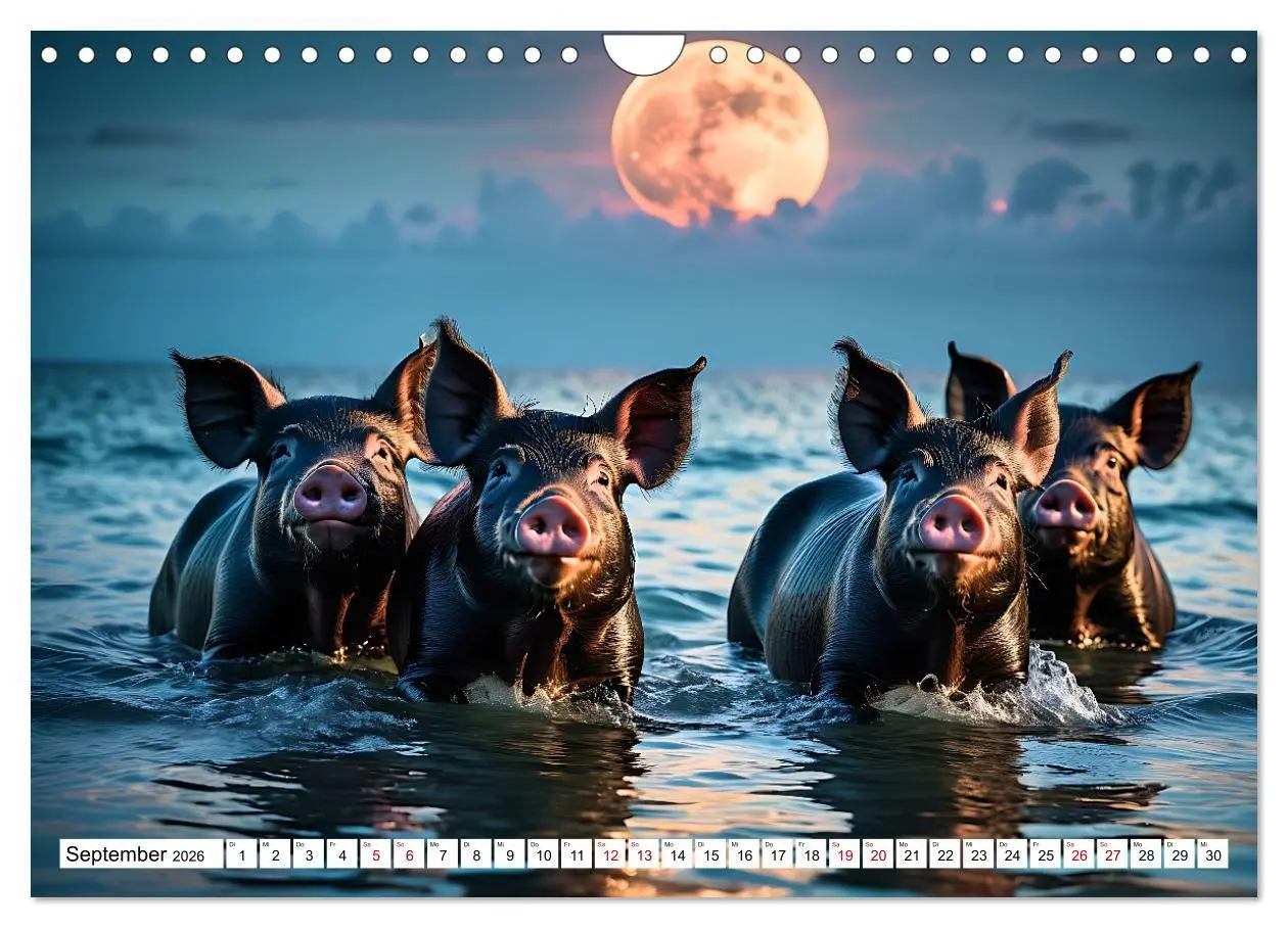 Bild: 9783457351116 | Schwimmende Schweine im Paradies (Wandkalender 2026 DIN A4 quer),...