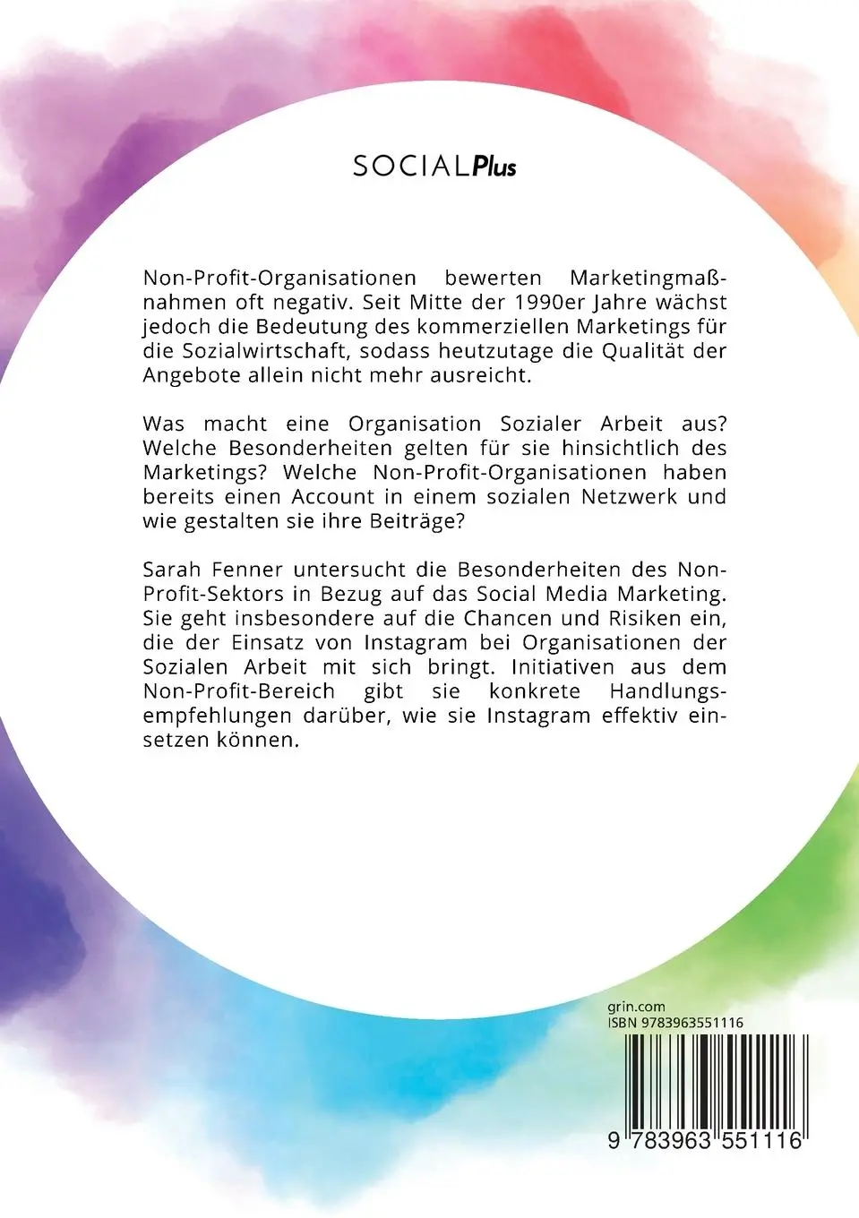 Rückseite: 9783963551116 | Wie Organisationen Sozialer Arbeit Instagram effektiv nutzen...