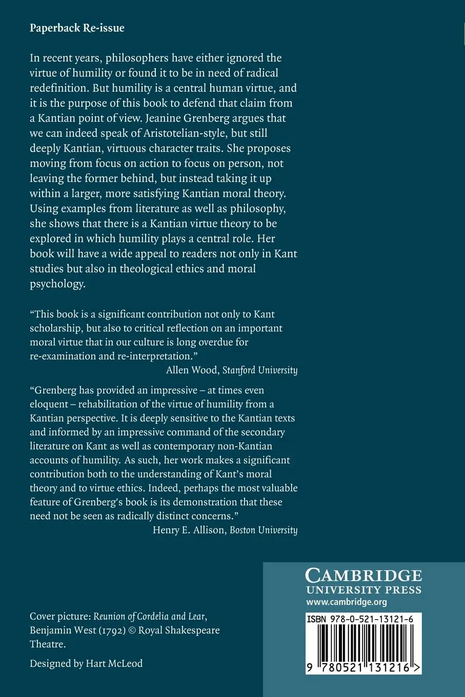 Rückseite: 9780521131216 | Kant and the Ethics of Humility | Jeanine Grenberg | Taschenbuch