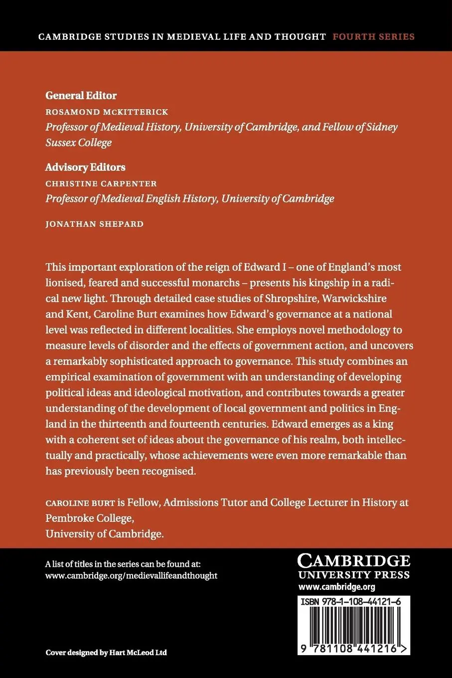 Rückseite: 9781108441216 | Edward I and the Governance of England, 1272-1307 | Caroline Burt