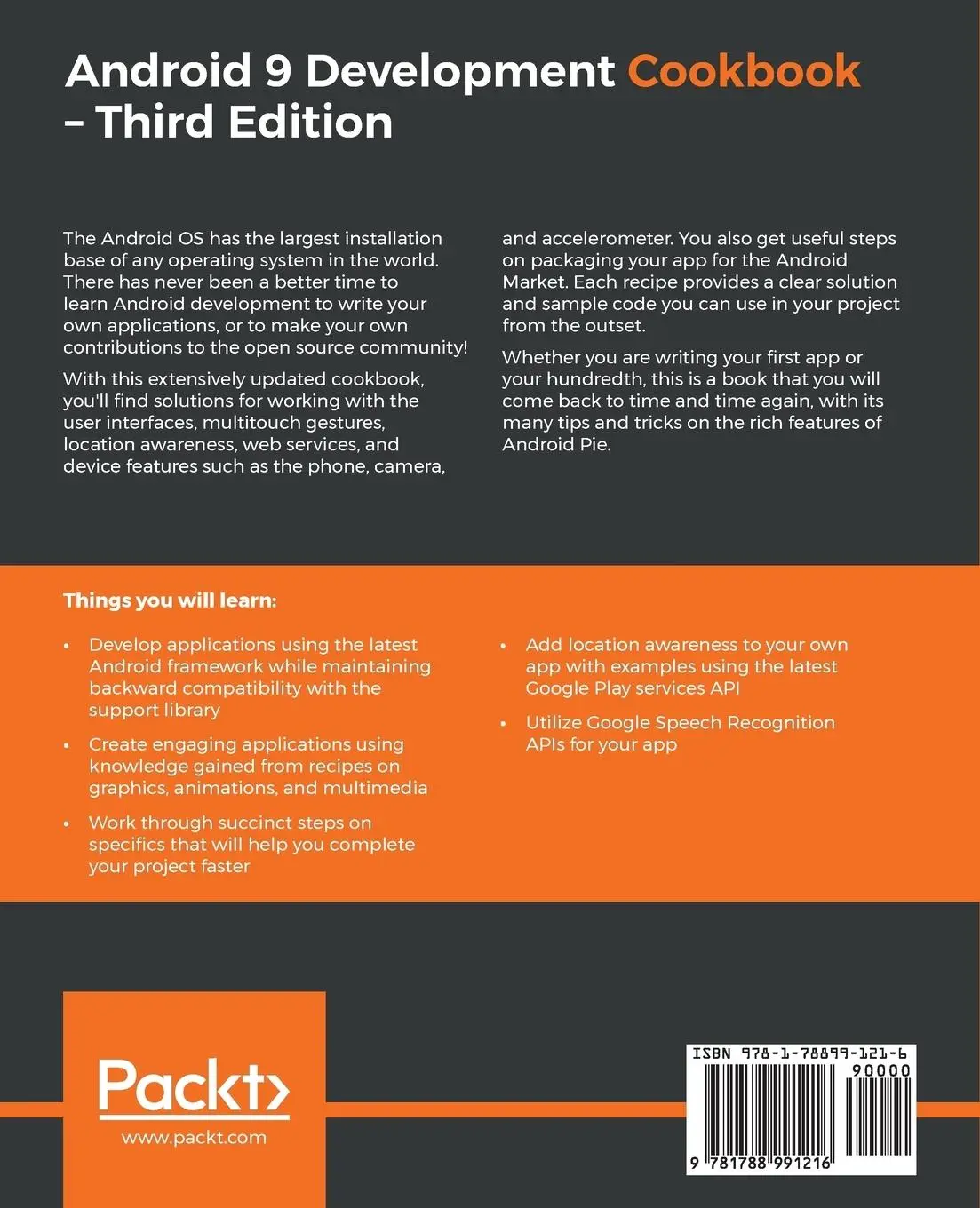 Rückseite: 9781788991216 | Android 9 Application Development Cookbook | Rick Boyer | Taschenbuch