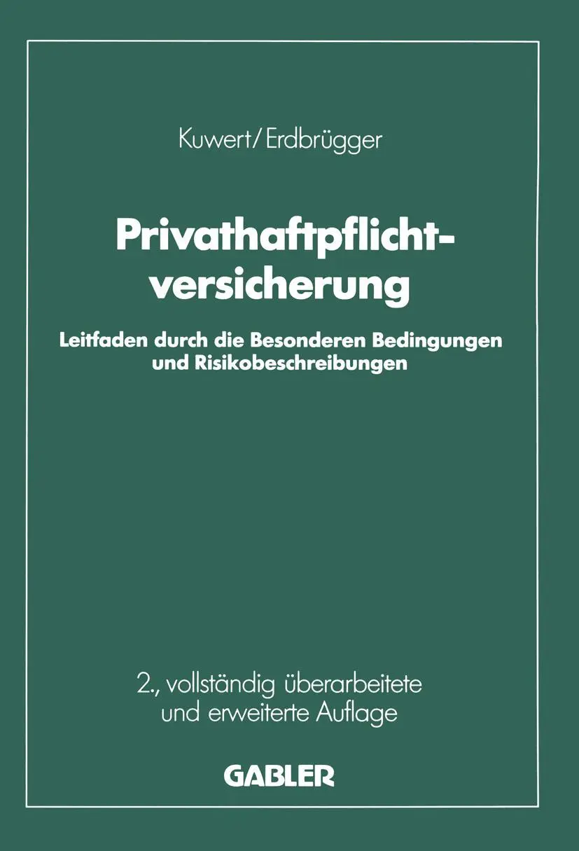 Cover: 9783322911216 | Privat-Haftpflichtversicherung | Joachim Kuwert | Taschenbuch | 173 S.