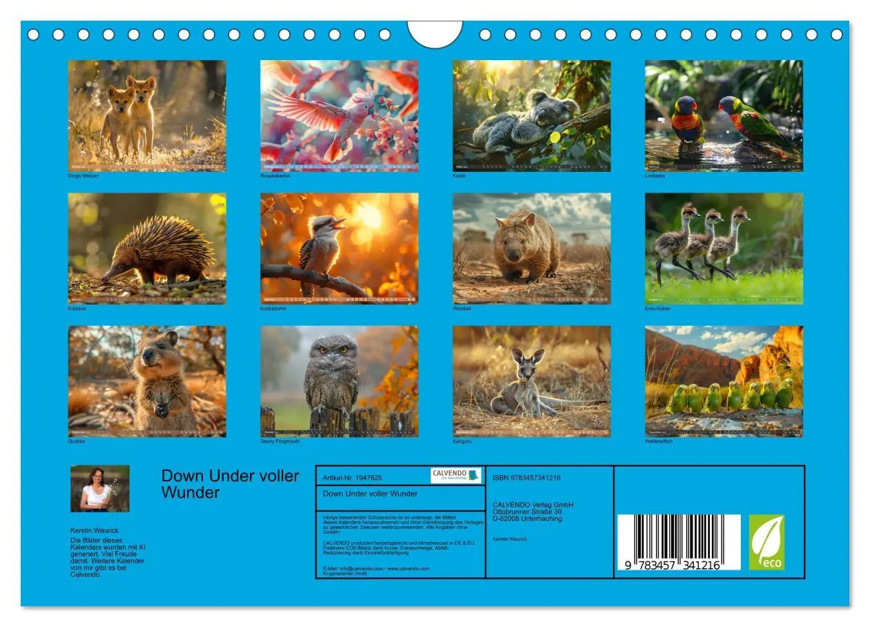 Bild: 9783457341216 | Down Under voller Wunder (Wandkalender 2026 DIN A4 quer), CALVENDO...
