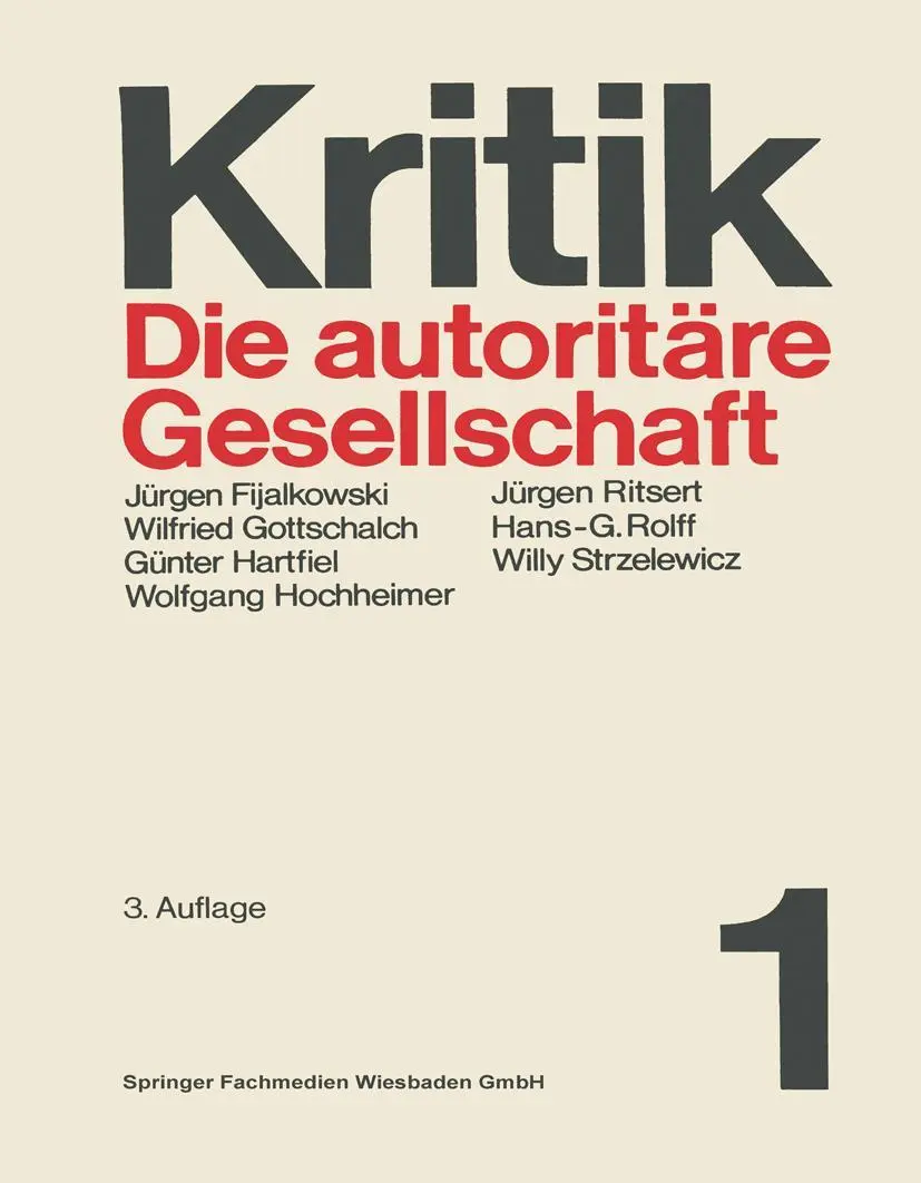 Cover: 9783531111216 | Die autoritäre Gesellschaft | Günter Hartfiel | Taschenbuch | 216 S.