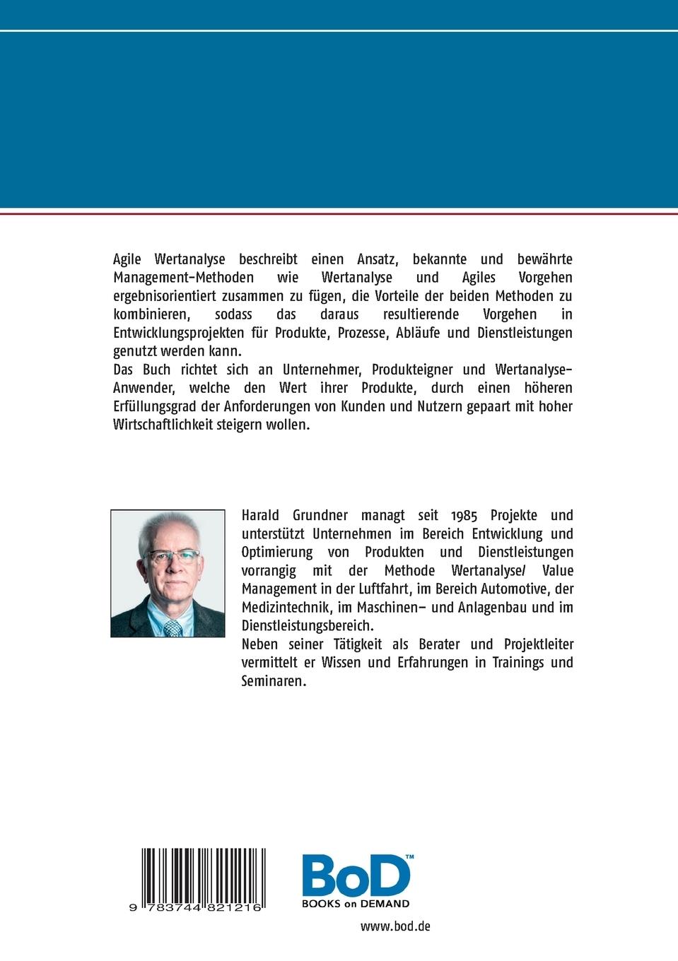 Rückseite: 9783744821216 | Agile Wertanalyse | Harald Grundner | Taschenbuch | 96 S. | Deutsch
