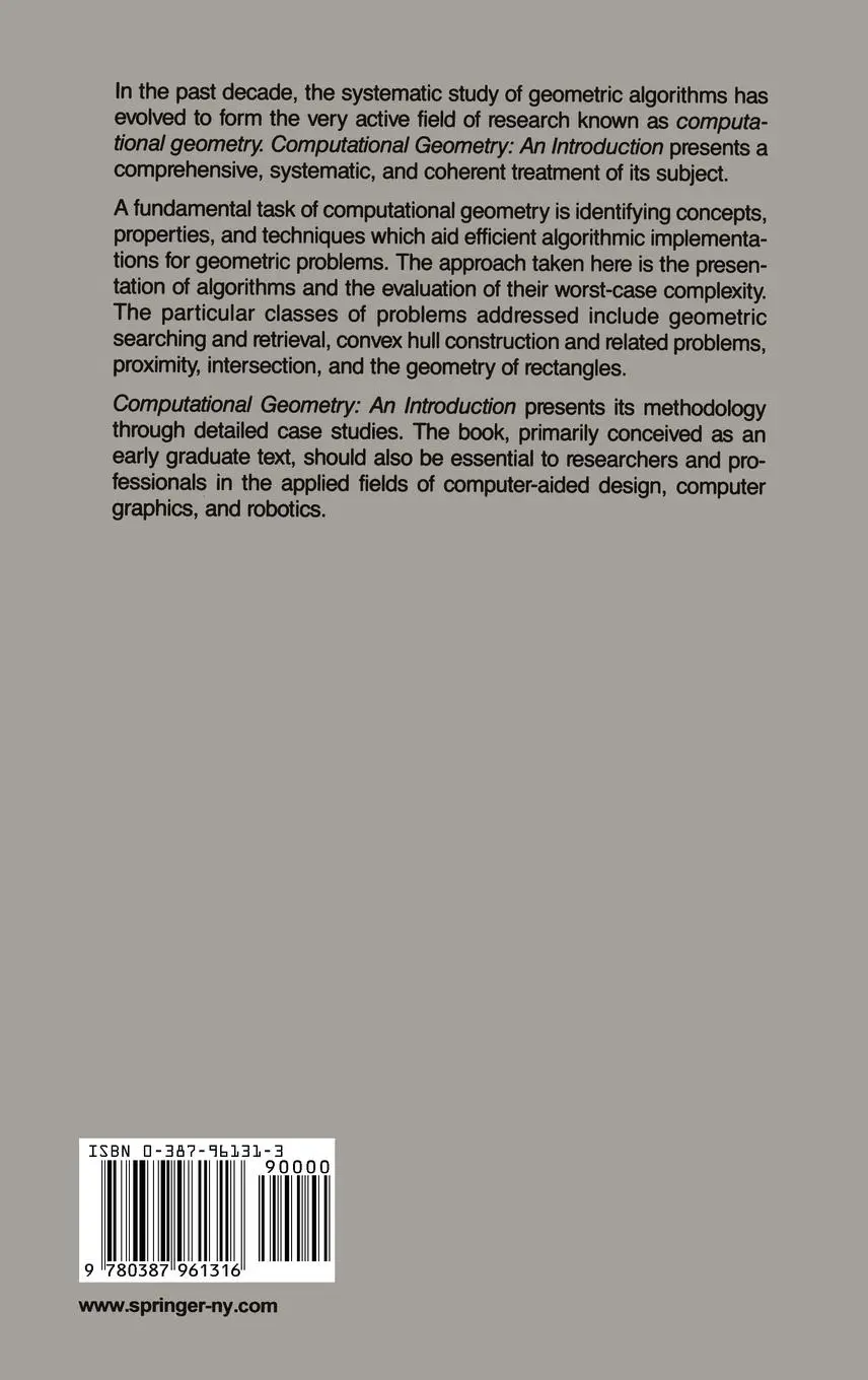 Rückseite: 9780387961316 | Computational Geometry | An Introduction | Michael I. Shamos (u. a.)