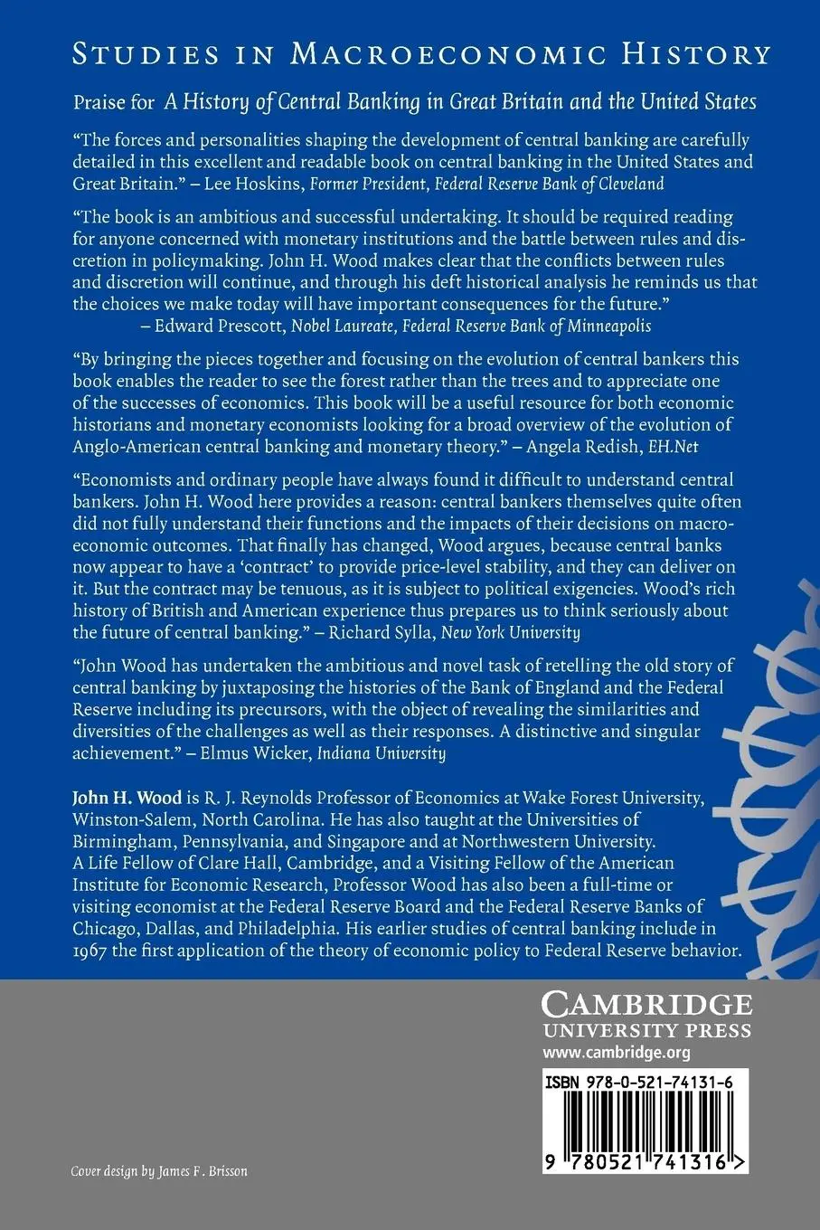 Rückseite: 9780521741316 | A History of Central Banking in Great Britain and the United States