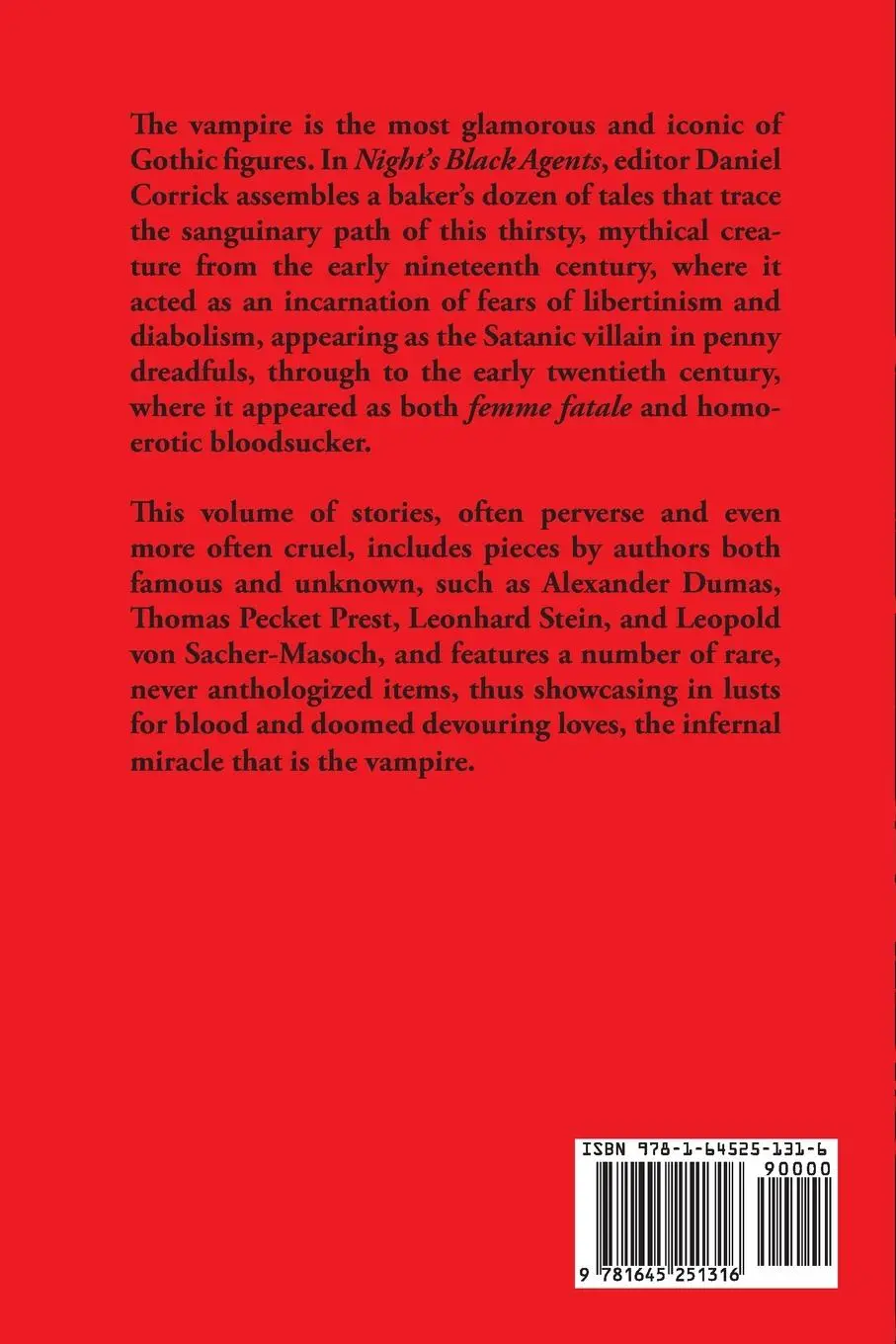 Rückseite: 9781645251316 | Night's Black Agents | An Anthology of Vampire Fiction | Taschenbuch
