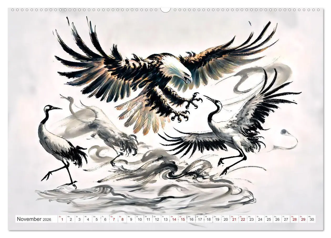 Bild: 9783457331316 | Eleganz der Kraniche - Majestätische Vögel in poetischer Tusche...