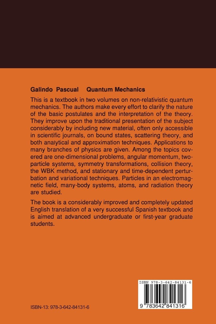 Rückseite: 9783642841316 | Quantum Mechanics II | Alberto Galindo (u. a.) | Taschenbuch | xvi