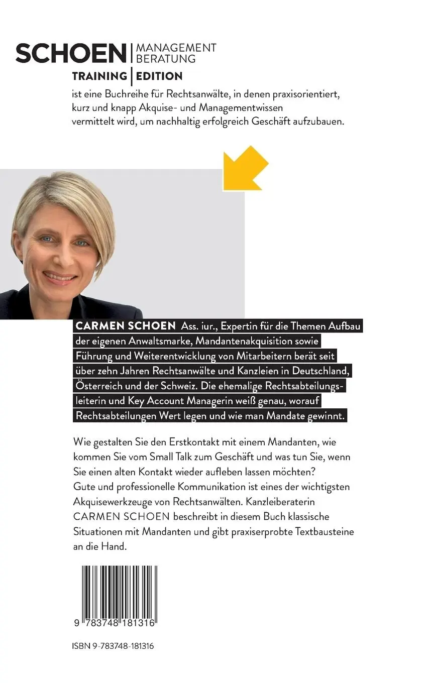 Rückseite: 9783748181316 | Mandantengespräche erfolgreich führen | Carmen Schön | Taschenbuch
