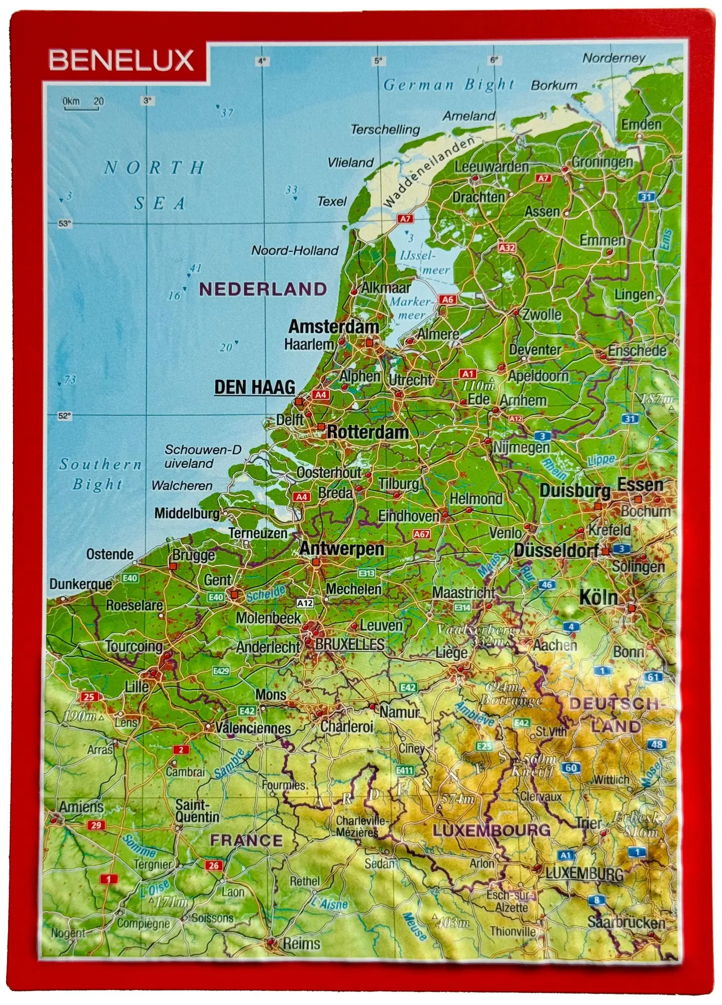 Cover: 4251405901416 | Reliefpostkarte Benelux | André Markgraf (u. a.) | (Land-)Karte | 2025