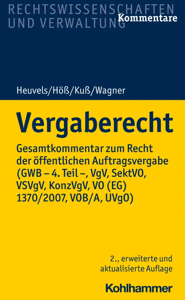 Cover: 9783170291416 | Vergaberecht (VgR), Kommentar | Tobias André (u. a.) | Buch | XL