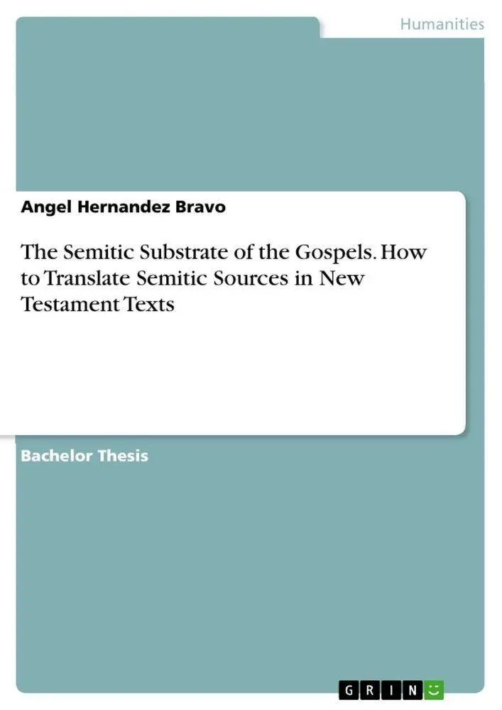 Cover: 9783346511416 | The Semitic Substrate of the Gospels. How to Translate Semitic...