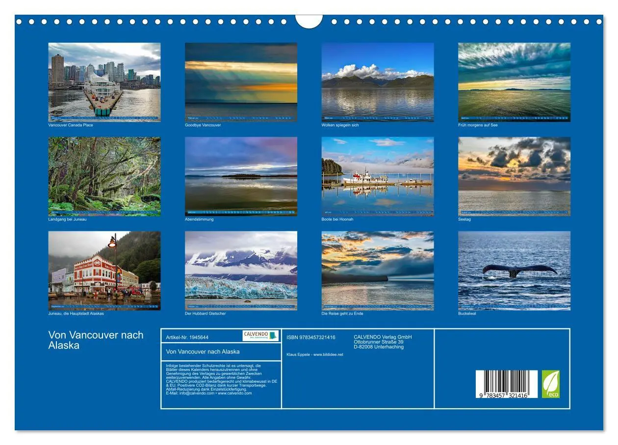 Bild: 9783457321416 | Von Vancouver nach Alaska (Wandkalender 2026 DIN A3 quer), CALVENDO...