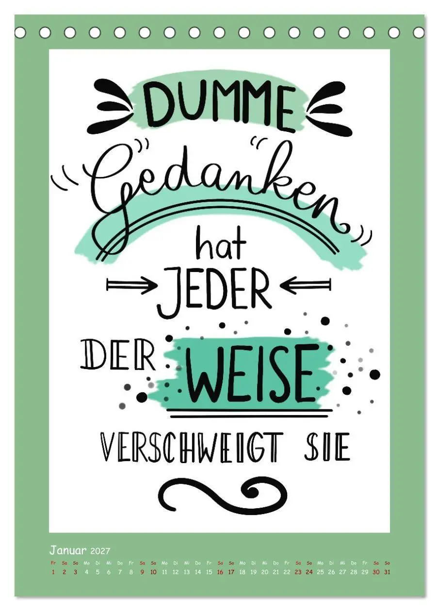 Bild: 9783569121416 | Nachgedacht-Sprüche und Zitate (Tischkalender 2027 DIN A5 hoch),...