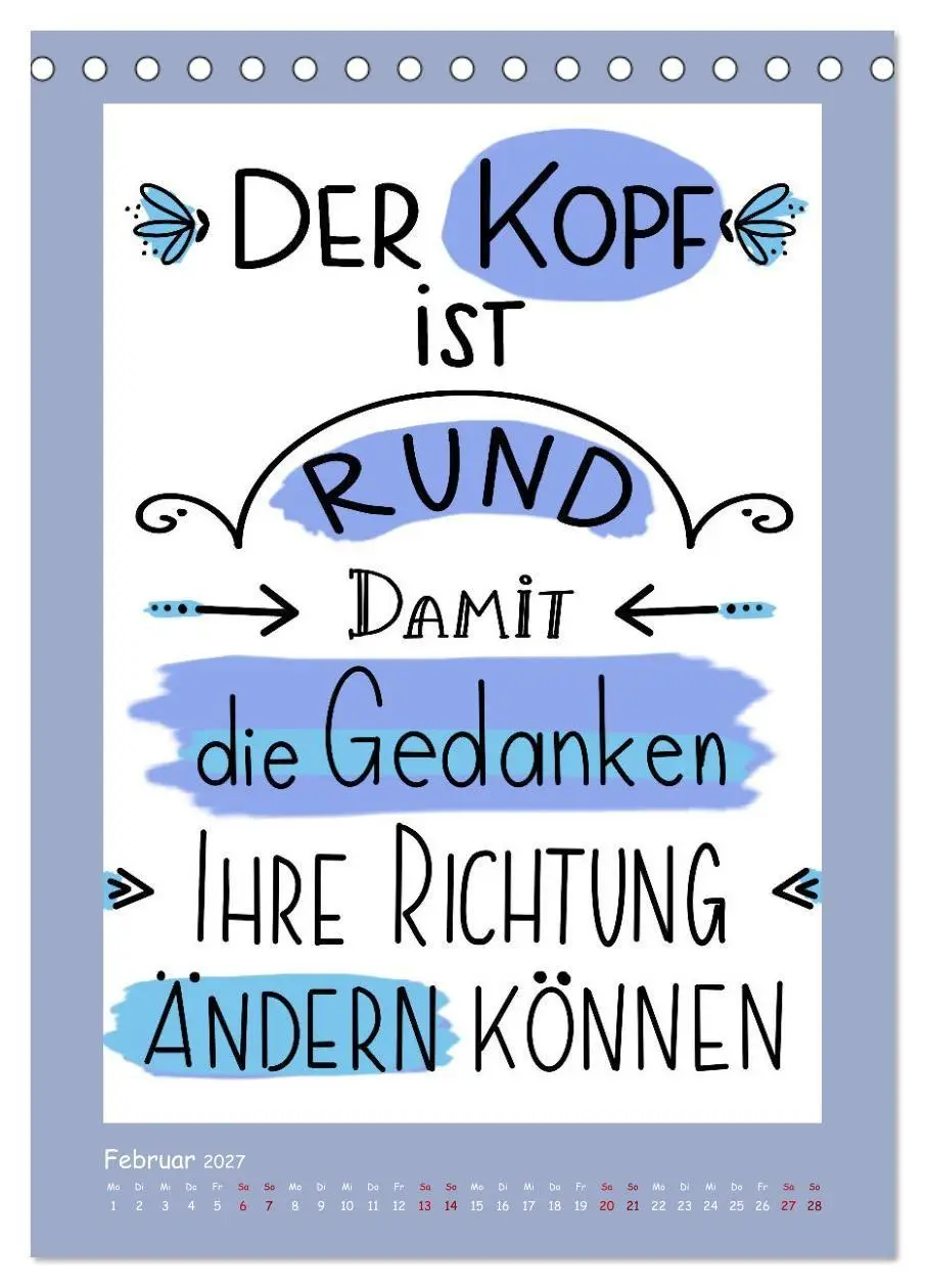 Bild: 9783569121416 | Nachgedacht-Sprüche und Zitate (Tischkalender 2027 DIN A5 hoch),...