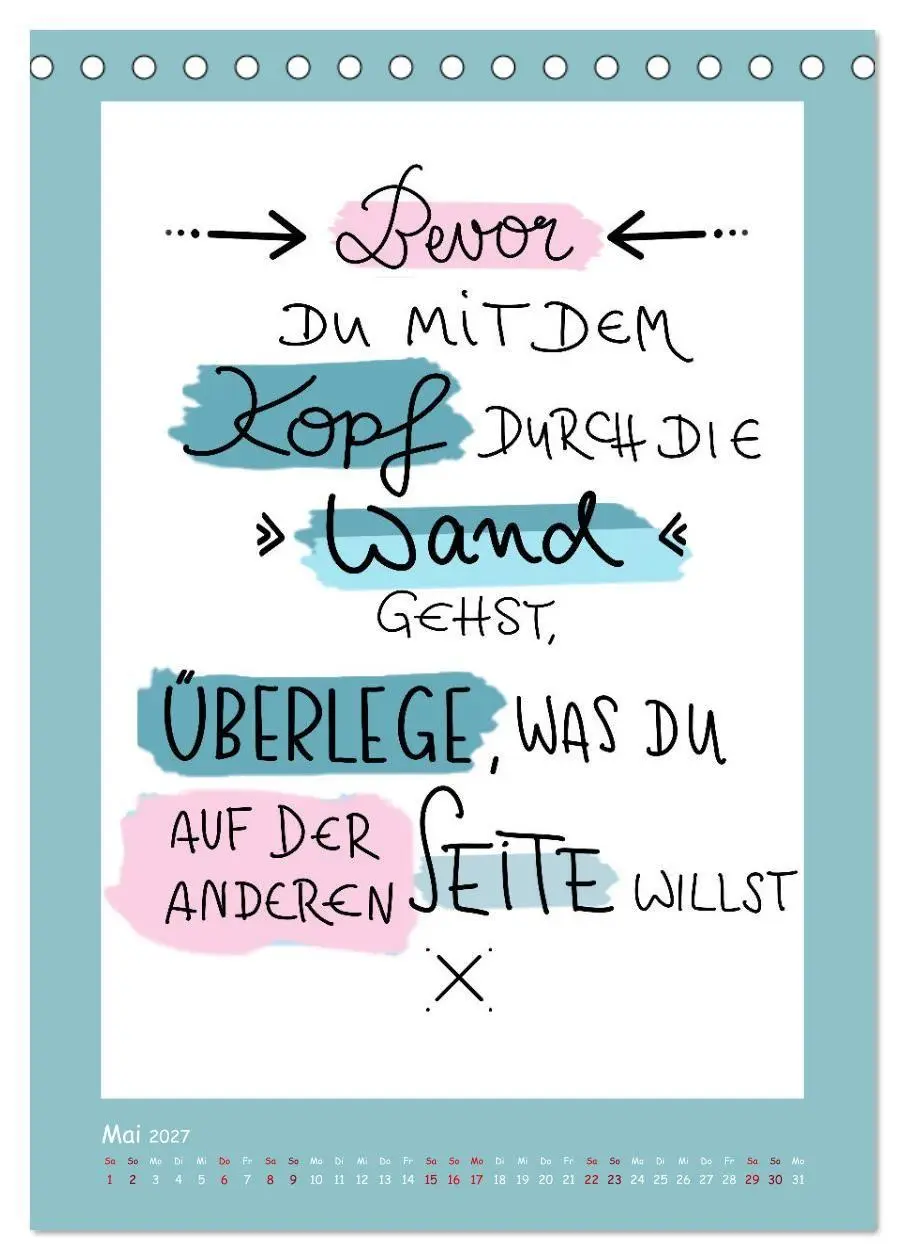 Bild: 9783569121416 | Nachgedacht-Sprüche und Zitate (Tischkalender 2027 DIN A5 hoch),...