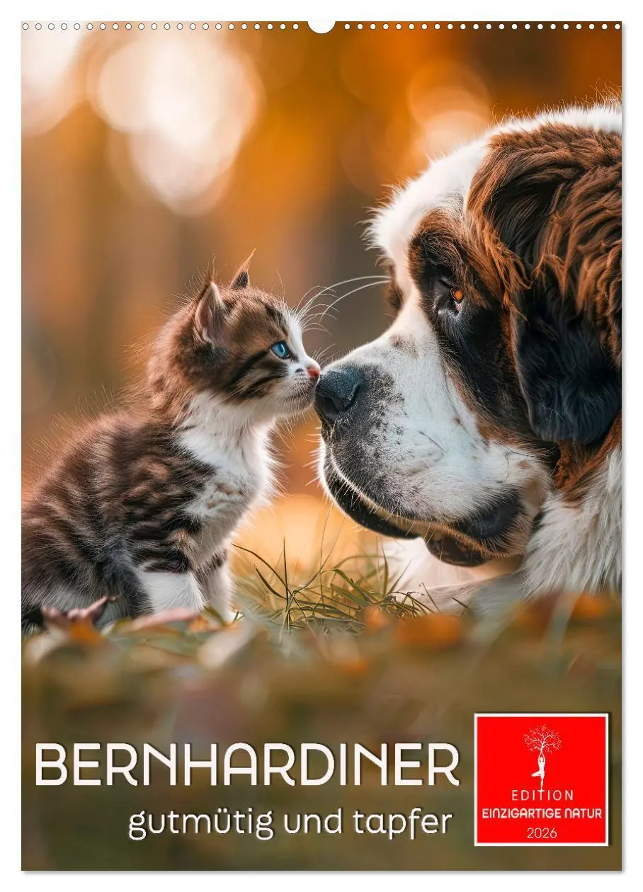 Cover: 9783516261516 | Bernhardiner - gutmütig und tapfer (Wandkalender 2026 DIN A2 hoch),...