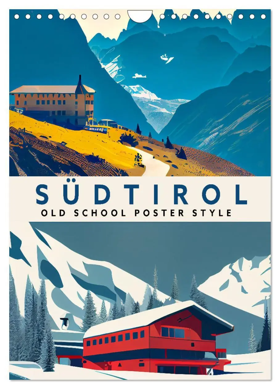 Cover: 9783516331516 | Südtirol - Old School Poster Style (Wandkalender 2026 DIN A4 hoch),...
