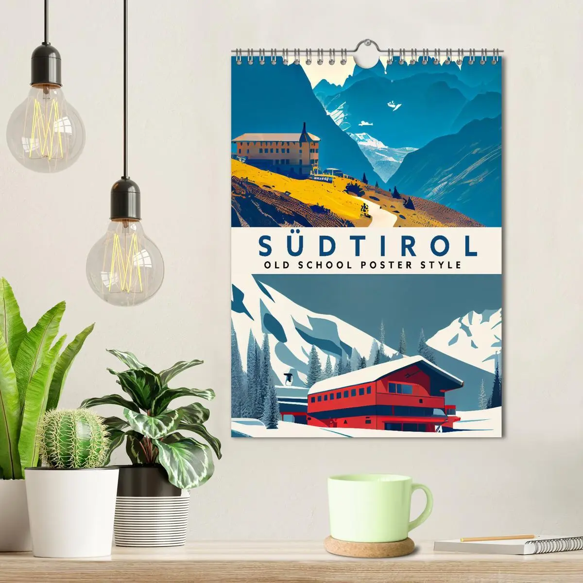 Bild: 9783516331516 | Südtirol - Old School Poster Style (Wandkalender 2026 DIN A4 hoch),...