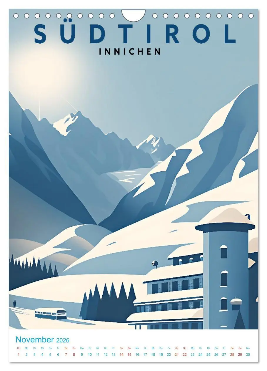 Bild: 9783516331516 | Südtirol - Old School Poster Style (Wandkalender 2026 DIN A4 hoch),...