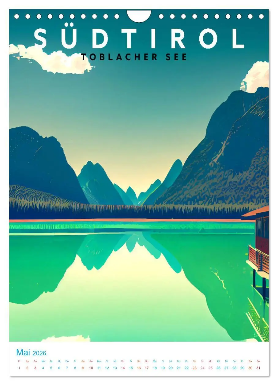 Bild: 9783516331516 | Südtirol - Old School Poster Style (Wandkalender 2026 DIN A4 hoch),...
