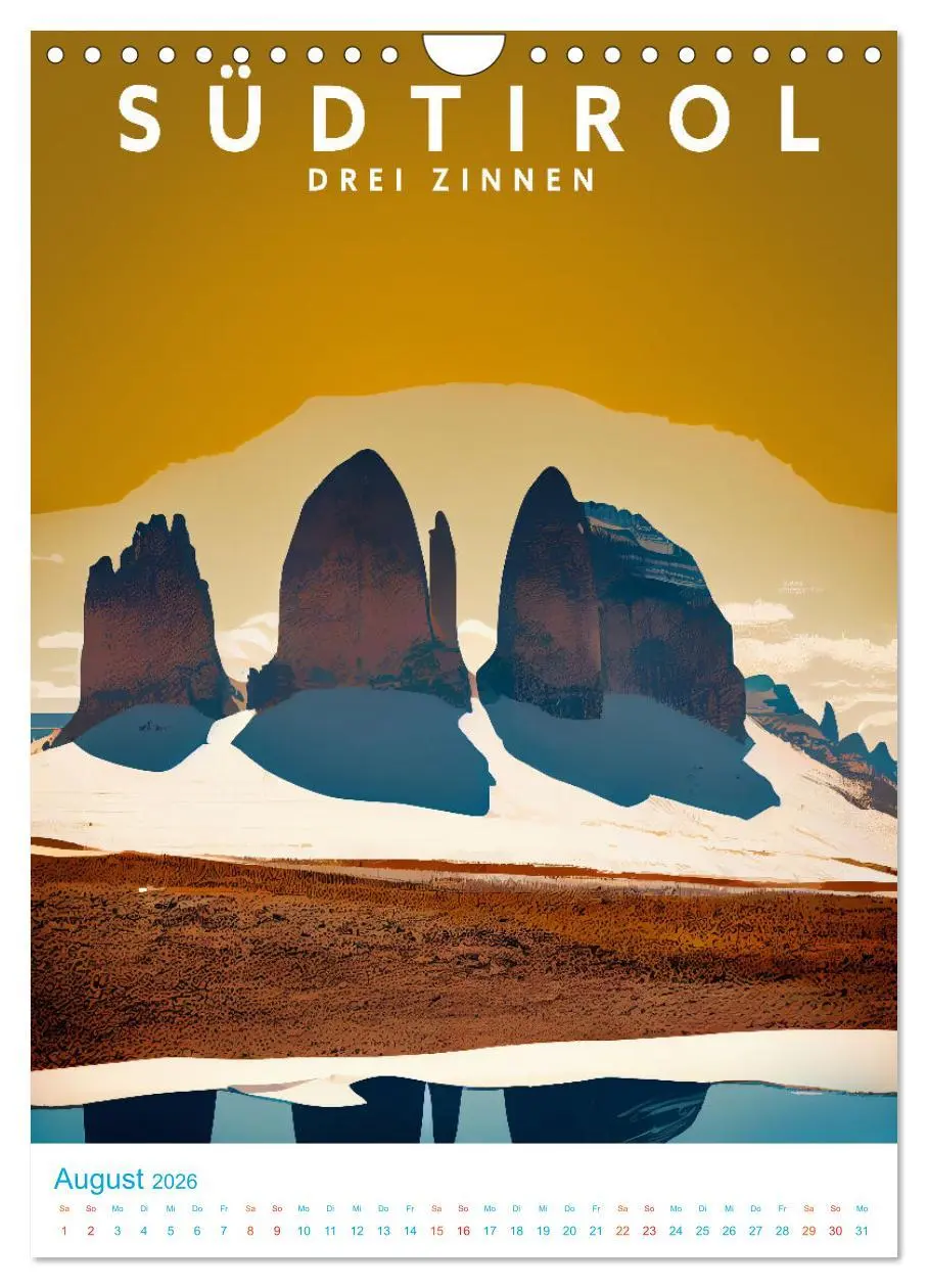 Bild: 9783516331516 | Südtirol - Old School Poster Style (Wandkalender 2026 DIN A4 hoch),...
