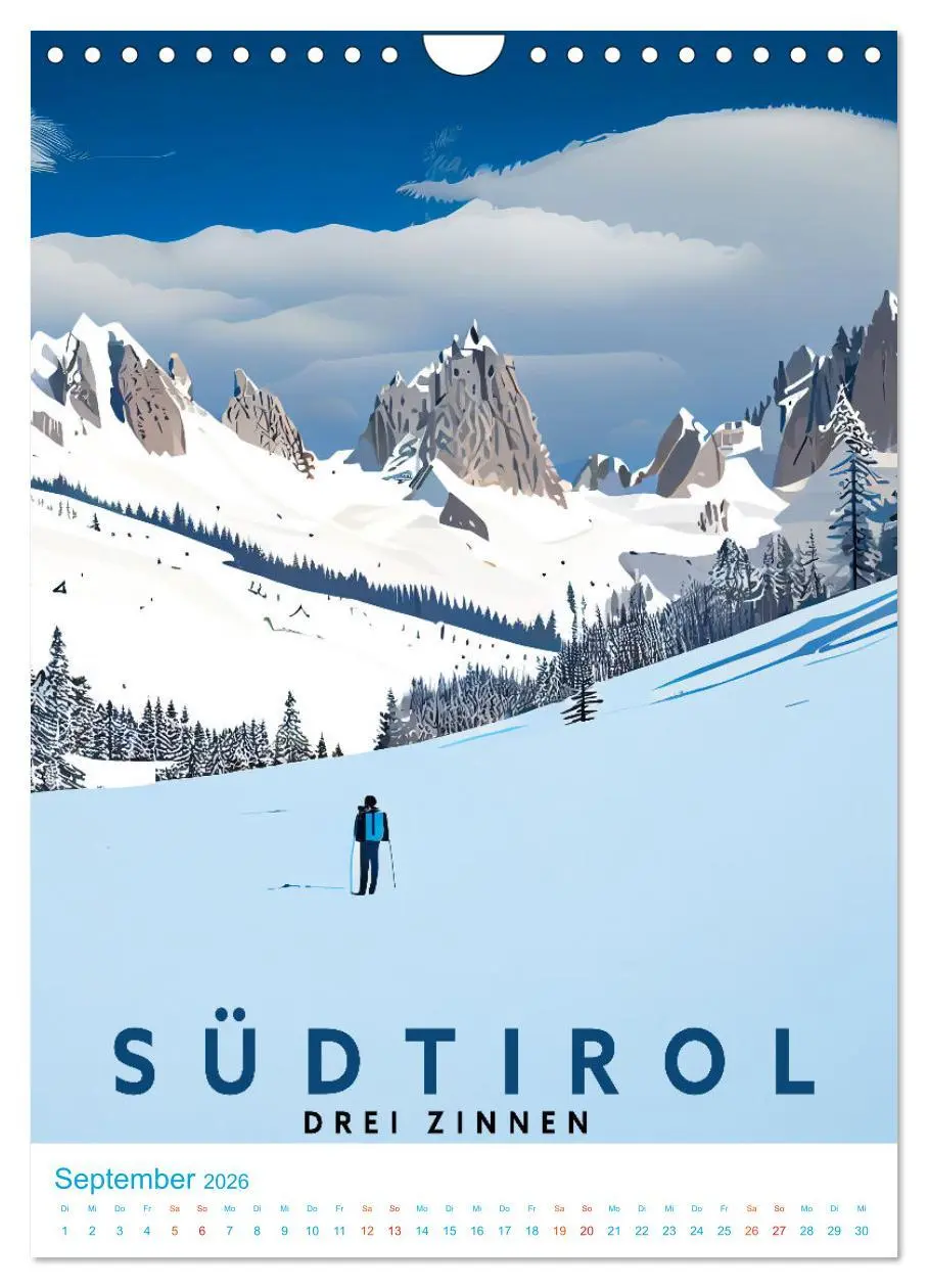 Bild: 9783516331516 | Südtirol - Old School Poster Style (Wandkalender 2026 DIN A4 hoch),...