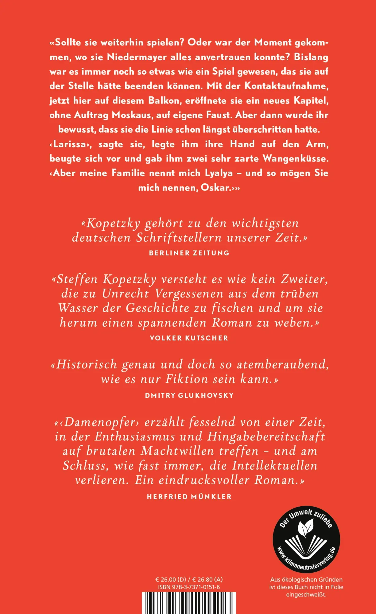 Rückseite: 9783737101516 | Damenopfer | Steffen Kopetzky | Buch | 448 S. | Deutsch | 2023