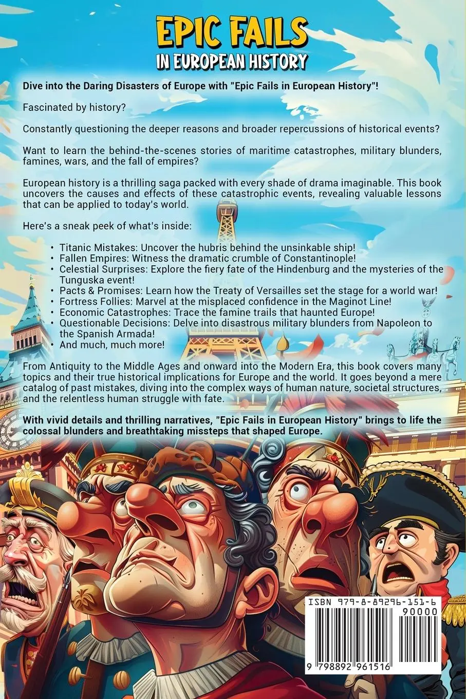 Rückseite: 9798892961516 | Epic Fails in European History | Ahoy Publications | Taschenbuch