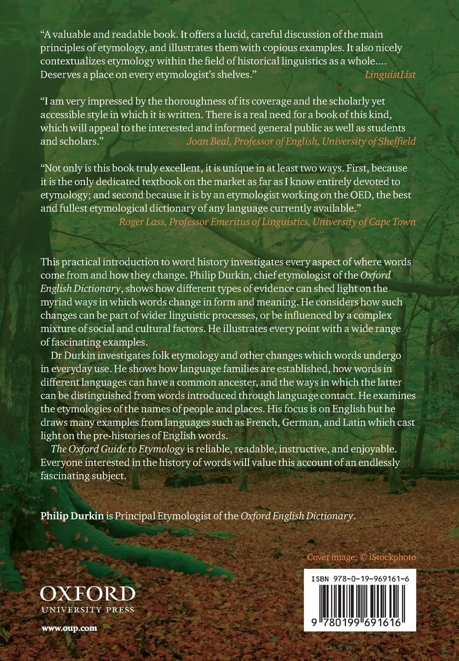 Rückseite: 9780199691616 | The Oxford Guide to Etymology | Philip Durkin | Taschenbuch | Englisch