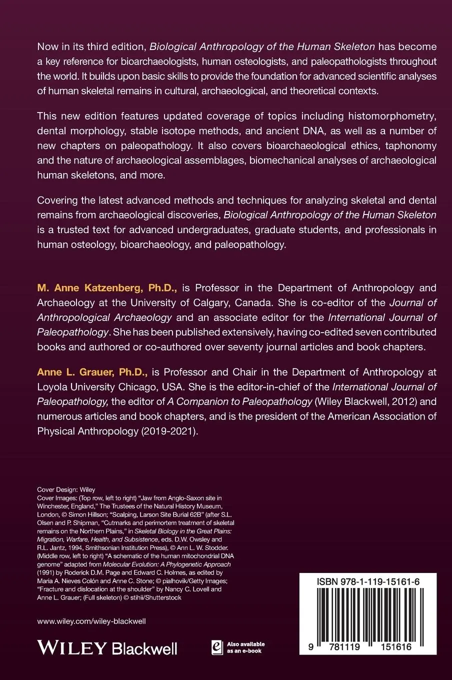 Rückseite: 9781119151616 | Biological Anthropology of the Human Skeleton | Anne L. Grauer (u. a.)