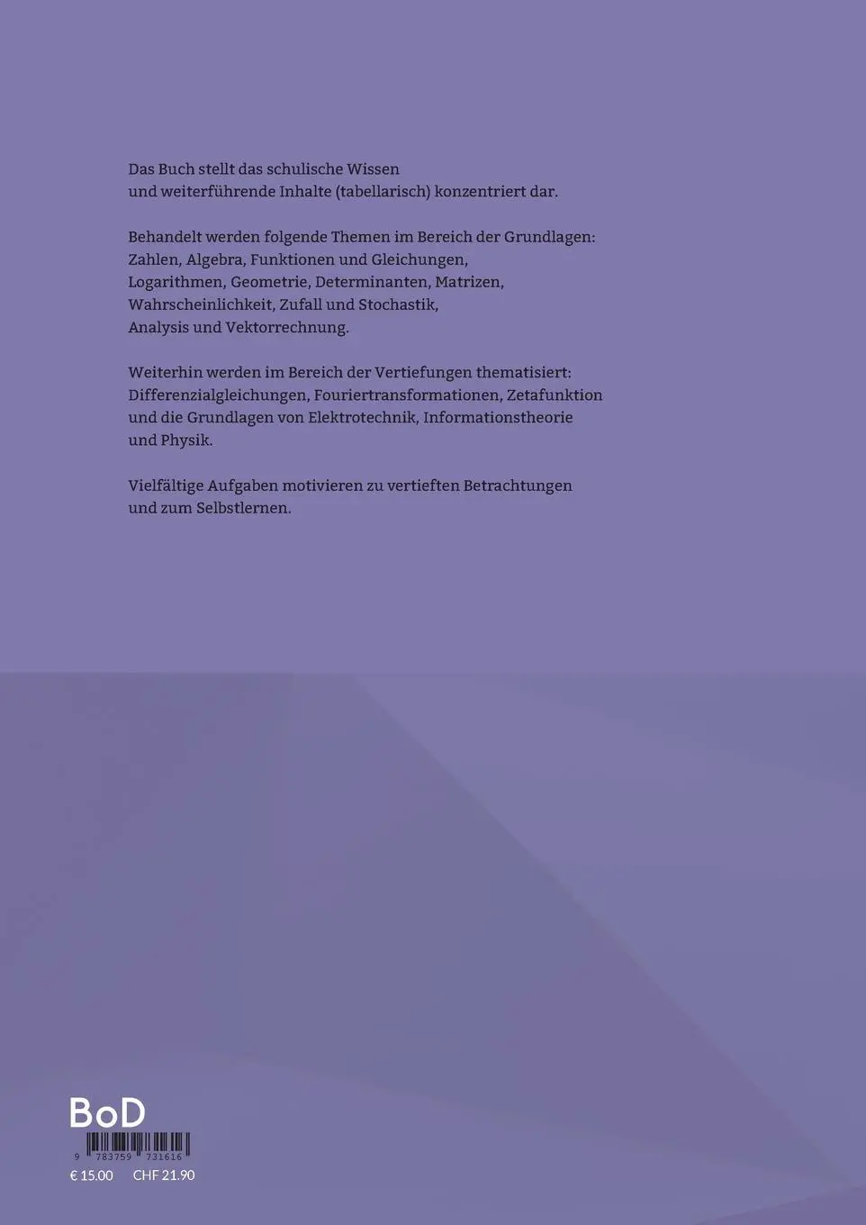 Rückseite: 9783759731616 | Mathematik | (Grundlagen) für die (moderne) Welt | Carsten Rathgeber