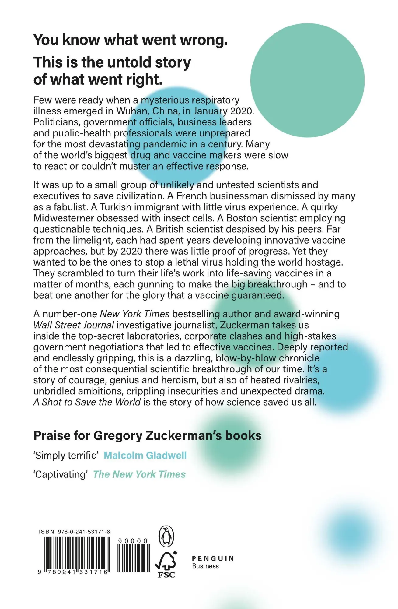 Rückseite: 9780241531716 | A Shot to Save the World | Gregory Zuckerman | Taschenbuch | 356 S.