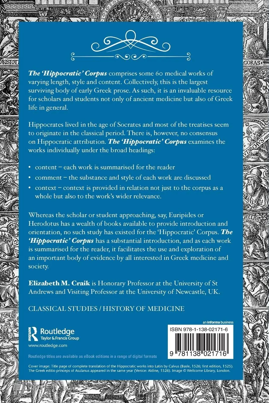 Rückseite: 9781138021716 | The 'Hippocratic' Corpus | Content and Context | Elizabeth M. Craik