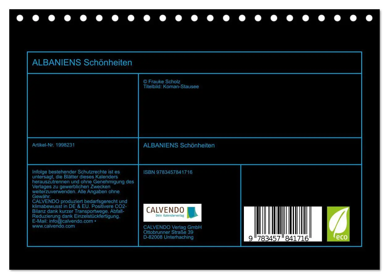 Bild: 9783457841716 | ALBANIENS Schönheiten (Tischkalender 2026 DIN A5 quer), CALVENDO...