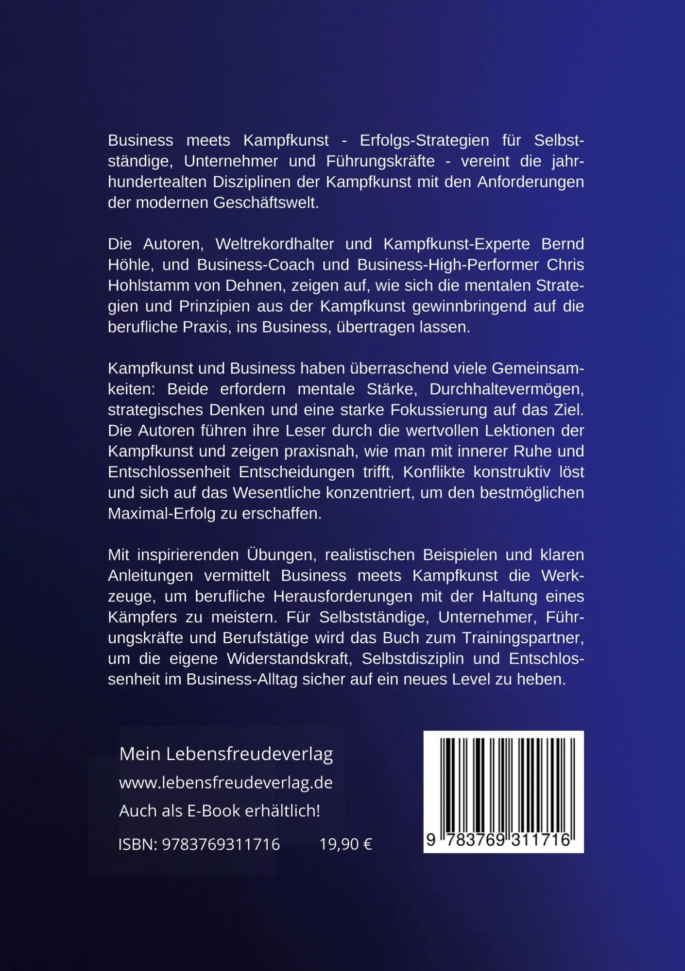 Rückseite: 9783769311716 | Business meets Kampfkunst | Chris Hohlstamm von Dehnen (u. a.) | Buch