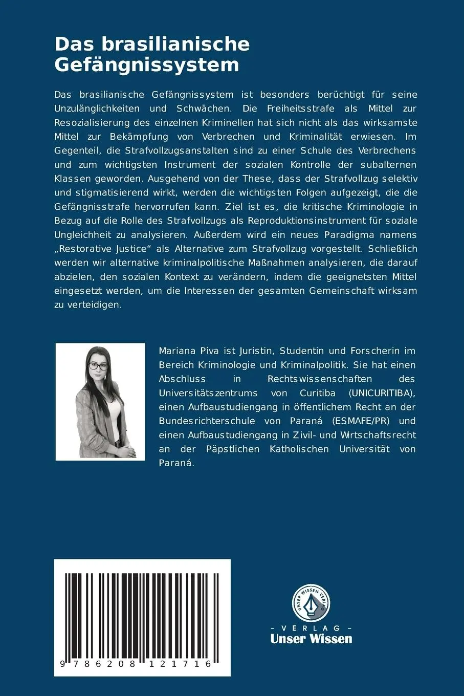 Rückseite: 9786208121716 | Das brasilianische Gefängnissystem | (Ent-)Sozialisierungsfunktion