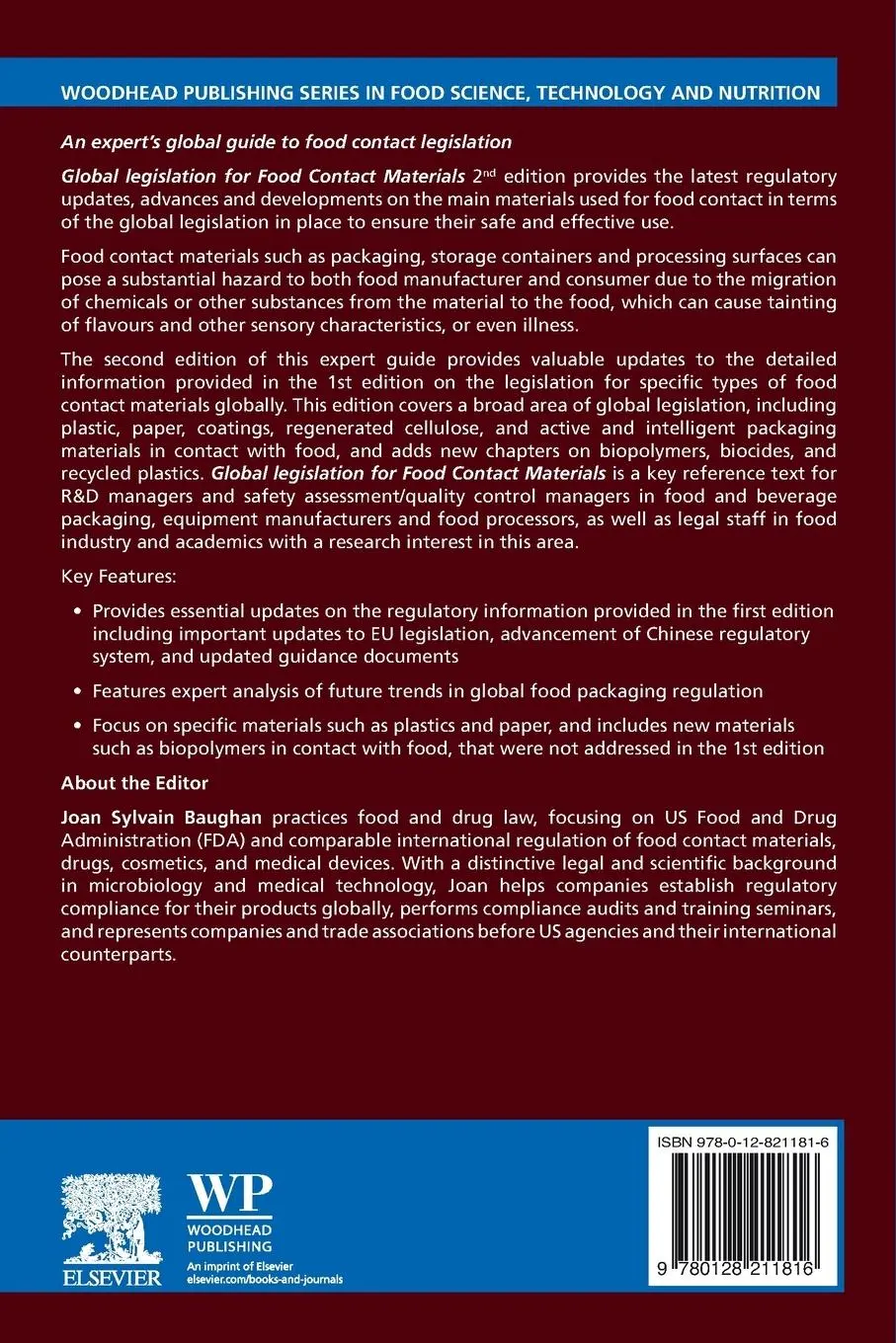 Rückseite: 9780128211816 | Global Legislation for Food Contact Materials | J. S. Baughan | Buch